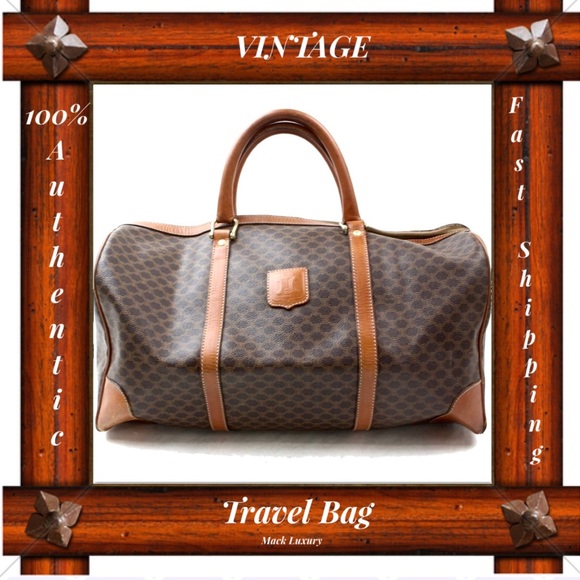 Celine TRAVEL BAG SATCHEL BAG BOSTON BAG LEATHER